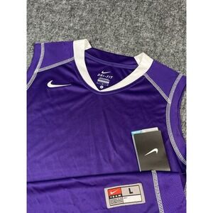 Nike Dri-FIT STAY COOL Women Large Purple White Basketball‎ Game Jersey